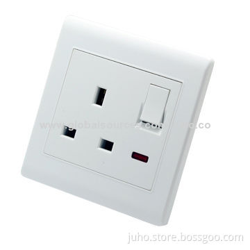 13A Wall Switch and Socket, I Gang with a light, British Type